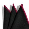 Unbranded Black & Red Linen/Cotton Pocket Square