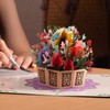 3D Flower Card, 3D Flower Basket Pop-Up Card, Pop-up Greeting