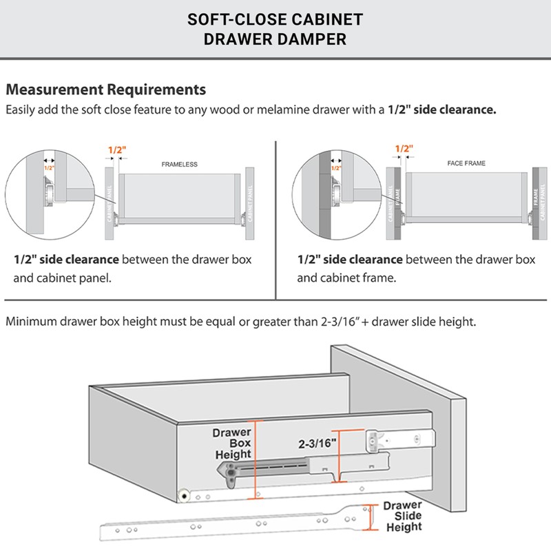 Titus Soft-Close Device For Drawers in Face-Frame Cabinets White