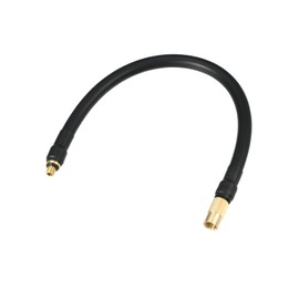 A ABSOPRO Universal Inflator Air Pump Hose Adapter Tyre Valve Inflator Extension Hose, 30cm Length, Copper Rubber, Black Item Replacement