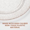 Lillian Collection Glitter Rose Gold Premium Round Dinner Plates -