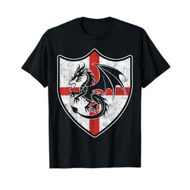St George's cross dragon England flag English vintage shield T-Shirt