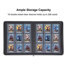 Famard 9-Pocket Binder Fit for Toploader, Trading Card Storage Album Compatible with 288 Top Loaders, Double-Sided Pockets for 3" x 4" Rigid Card Holders (White-Red)