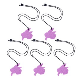 5Pcs Chew Necklace Food Grade Silicone Chewing Pendant for Toddlers Kids Children Medium Purple
