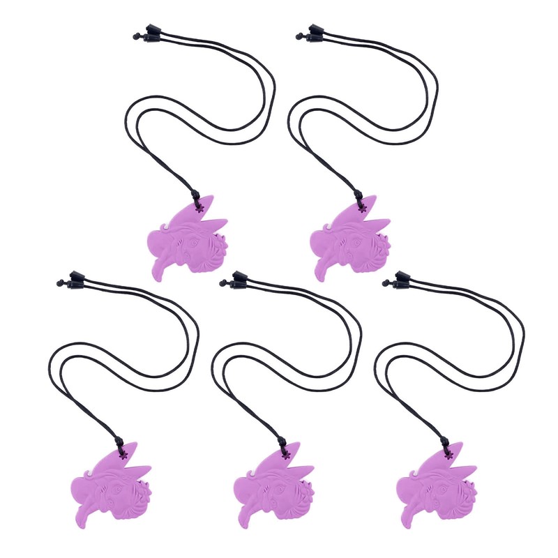 5Pcs Chew Necklace Food Grade Silicone Chewing Pendant for Toddlers