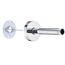 RAINREVIVE 6 Inch Shower Arm with Flange and Stabilizer Bracket, Ceiling Mount Replacement Rain Shower Head 304 Stainless Steel Straight Arm For Fixed Shower Head, Chrome