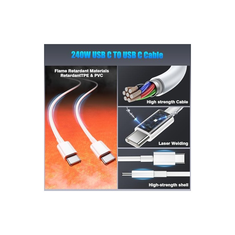 QZIIW Cable USB C a USB C, paquete de 3