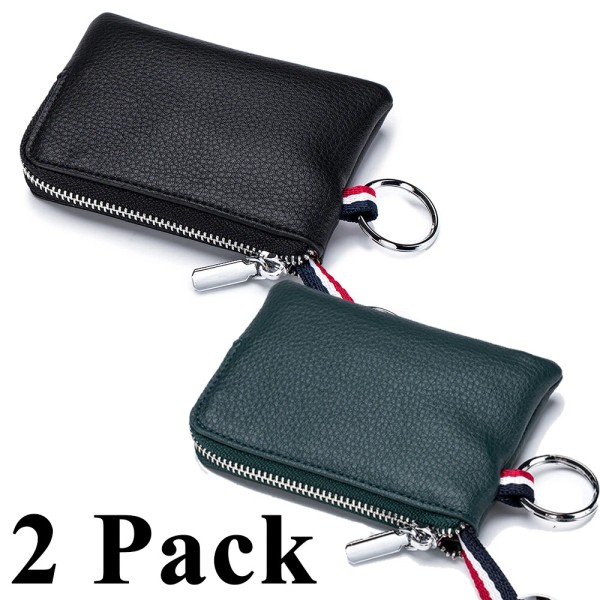 2 Pack Womens Coin Change Purse Wallet Leather Zipper Card
