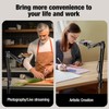 LJINGE Overhead Phone Mount with USB LED Light, Adjustable Articulating