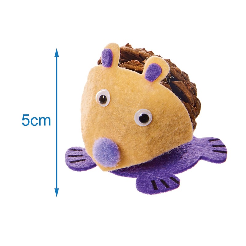 Baker Ross FX169 Hedgehog Pinecone Kits - Pack of 6,