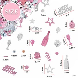 AIVEKE Confetti 21st Birthday Decoration - Glitter Rose Gold Happy Birthday Confetti Party Decoration Birthday Decoration Birthday Decoration Table Decoration Birthday Confetti