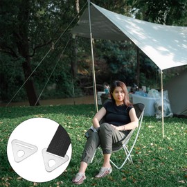 TIXIPEM Stainless Steel Triangle Piece [20PCS] - Tent Triangle Use for Camping & Hiking & Picnic & Outdoor Activities- [Silver-1.4IN] Triangular Rope Buckle for Tent Guyline Tensioner