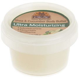 OKAY 100% Natural Shea&Cucumber Body Butter Deep Moisturizing Restores Moisture To Dry Damaged Skin Reduces Skin Damage Heals&Nourishes Made In USA 1oz