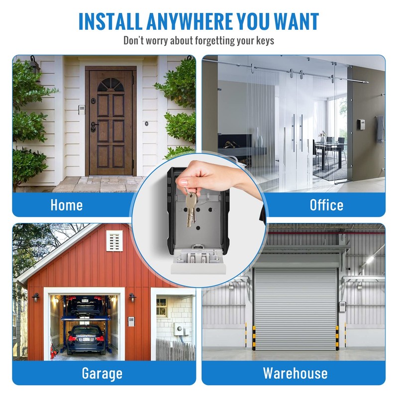 NEWIROVE Large Key Safe Wall Mounted Key Box With Code