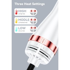 WINBBY Blow Dryer Brush, Hair Dryer Brush - 1400W Hot Hair Brush Styler, One-Step Volumizer - 4 in 1 Brush Blow Dryer with Negative Ion, 3 Heat Settings for Frizz-Free Styling