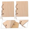 SHOWERORO 2Pcs Wooden Wedding Vow Books Blank Vow Notebooks with