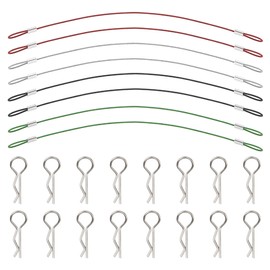 8Pcs Metal Clip R Pin Rod with Steel Anti-Lost Rope RC Body Shell Clip Wire Compatible with 1/8 1/10 Traxxas HSP Arrma Axial Redcat RC Car Truck Crawler (Multiple Colour)