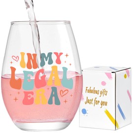 Lamyba 21st Birthday Gifts for Her/Women - In My Legal Era Wine Glass, 21 Year Old Birthday Decorations For Women, 21st Birthday Gifts Ideas For Female, Friends, Daughter, Sister, 15oz