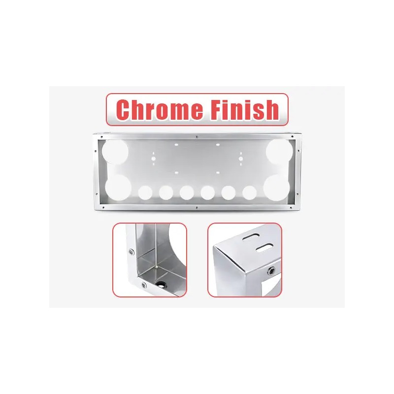 Tail Light Panel Stainless Steel with Four 4.49" and Six