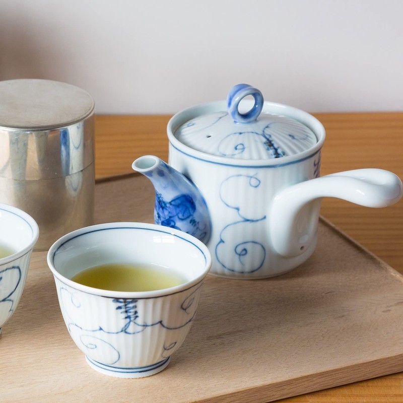 Hasami Ware 60189 Teapot with Arabesque Grape Pattern (Super Stainless
