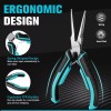 DURATECH 6PC Mini Pliers Needle Nose Diagonal Long Nose Bent