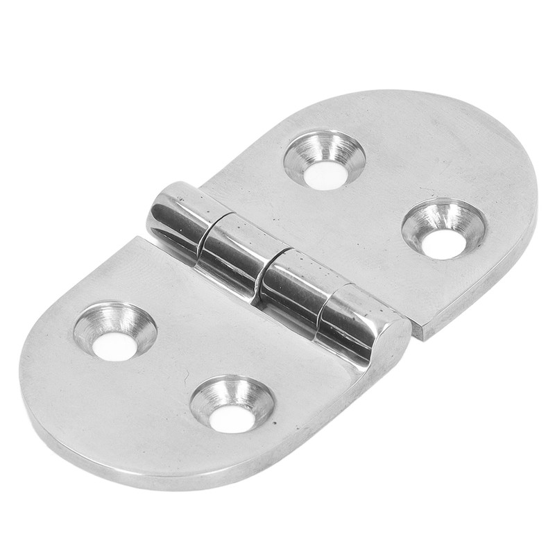 4PCS Door Hinge Silver 4 Holes 316 Stainless Steel Oval