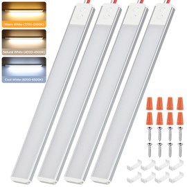 Aaleds 12v Led Light Strip, 3Color Dimmable 10.5w 1500LM 12 Volt Led Strip Lights 12v Fixtures for RV Interior, 12v Led Ceiling Light Bar for Enclosed Cargo Trailer, RV, Van, Truck, Lorry Camper/4PCS