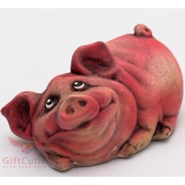 Clay Grog figurine Pig piglet souvenir handmade Symbol of 2019 New Year
