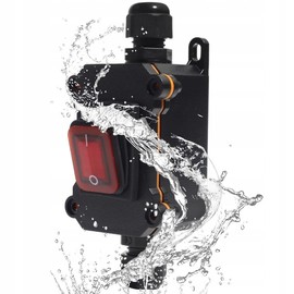 aikoolwer IP67 Waterproof Inline Cord Switch ON/OFF 20A 250V 16A 125V Red LED Inline Power lamp Switch Outdoor Switch