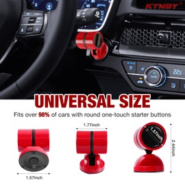KTNGY Push-Pull Start Button Cover Metal Car Joystick Push to Start Car Joystick Starter Engine Start Stop Button Cover Car Ignition Button Cover Interior Decorations (Red)
