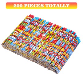 Kolewo4ever 200 Pieces Hero Text Pencils Cylinder Wood Pencils Pow! Snap! Wham! Bang! Elements Pencils 4 Style Assorted Kids Pencils for Classroom Rewards Carnival Prizes (200)