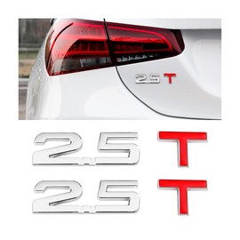 JNNJ 2 Pieces 3D Emblem Badge, Badge Car Sticker Decal, Metal Engine Display Car Sticker Emblem Badge, Car Sticker Tuning Metal (2.5T)