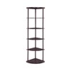 5-Shelf Corner Bookshelf Cappuccino