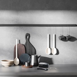 Kitchen Gadgets Set of 6 Space-saving Cooking Tools for Small Kitchen, Stackable Kitchen Accessories for RV Camping Glamping Travel Trailer, Motorhome, RV Gadgets Gifts for RV Owners (Black, 6 Pieces)