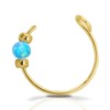 Tiny False Clip-On Light Blue opal faux Nose Ring 24g