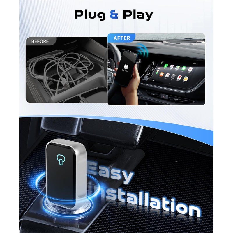 2025 Wireless Android Car & Carplay Wireless Adapter, 2-in-1 Stick
