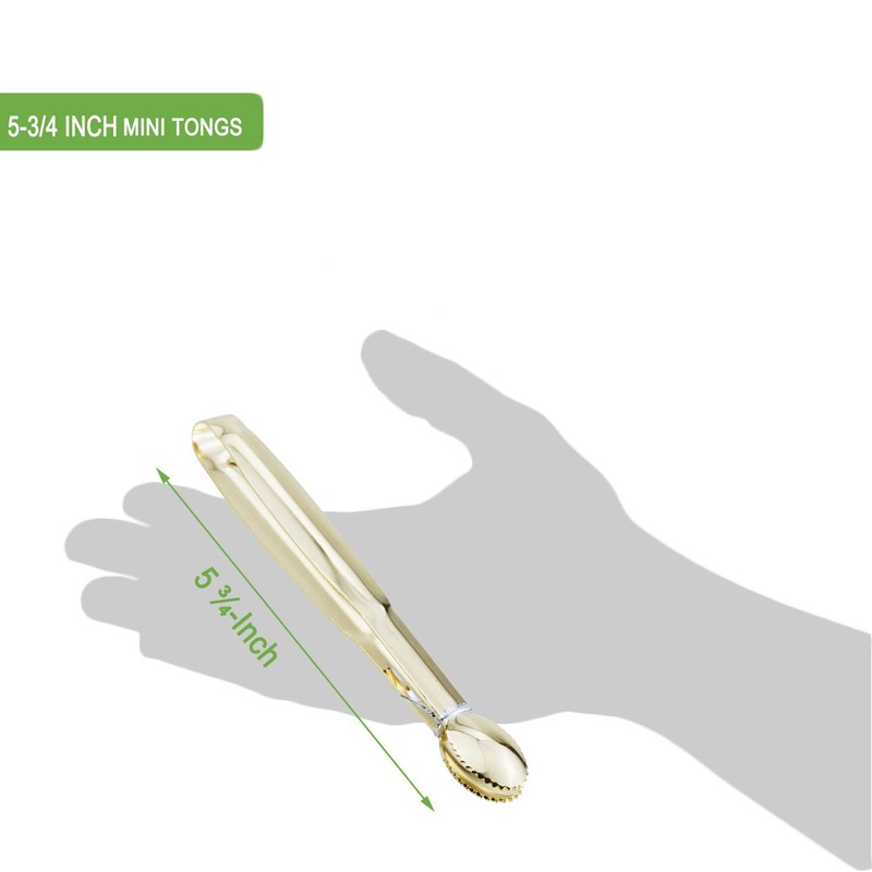 5.75" Mini Appetizer Tongs Set, Tiny Stainless Steel Small Tongs