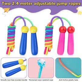 Hula Hoop Rope Skipping Hula Hoop for Adults Children Skipping Rope Set 8 Pieces Hullahub Hoop Sports Equipment Hula Hoop Skipping Rope Jump Rope for Dance Fitness 4 5 6 7 8 9+ Years