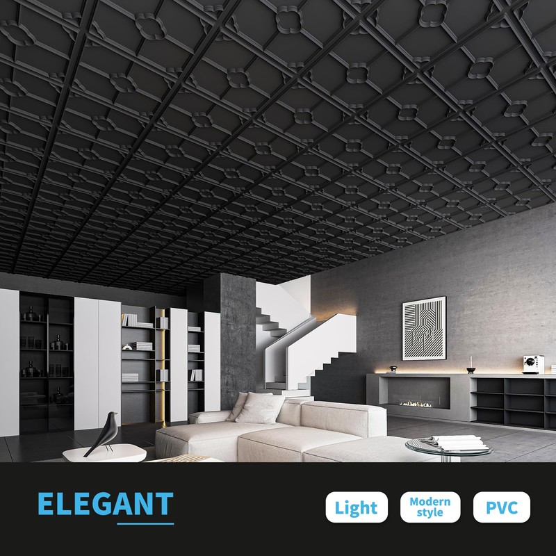 Art3d 12-Pack Lightweight Drop Ceiling Tiles for Suspended Grid, 2x2