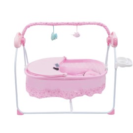 TFCFL Electric Baby Crib Cradle, 0-18 MonthsInfant Bed Auto Swing with Music, 25KG/55LBS Capacity, Foldable Baby Bassinet, Pink