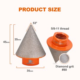 Diamond Beveling Chamfer Bit,BRSCHNITT 1-3/8 Inch (35mm) Diamond Finger Milling Bits with 5/8-11 Thread for enlarging, polishing and Bevelling The exsit Holes