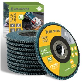 BLOSTM 115mm Abrasive Flap Discs - 10pcs Angle Grinder Discs 80 Grit for Wood & Metal - PACK OF 10