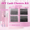 FADLASH Lash Clusters Kit 640PCS Natural Eyelash Clusters Individual D