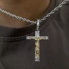 Wisbal Men's Crucifixion Necklace Jesus Cross Chain Brass Gold Plated