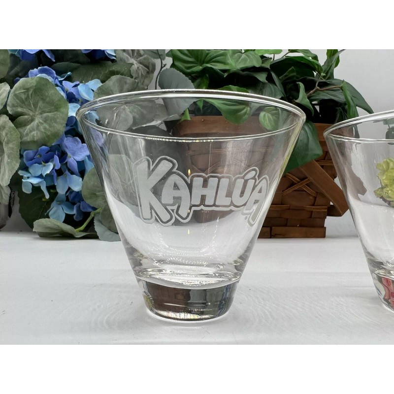 Kahlua 2 Kahlua Coffee Liqueur 8 oz Glasses Etched Logo