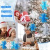 10 Pcs Winter Wooden Snowflake Decorations Tabletop Glittering 3D Snowflake