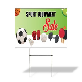 Fastasticdeals Weatherproof Yard Sign Sport Equipment Sale Advertising Printing Lawn Garden 24x18 Inches 1 Side Print