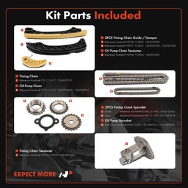 A-Premium 9PCS Engine Timing Chain Kit W/Sprocket & Tensioner & Guide Compatible with Toyota - Corolla 2014-2018, Corolla iM 2017-2018 - L4 1.8L - Replace# 1355937050, 135210T030