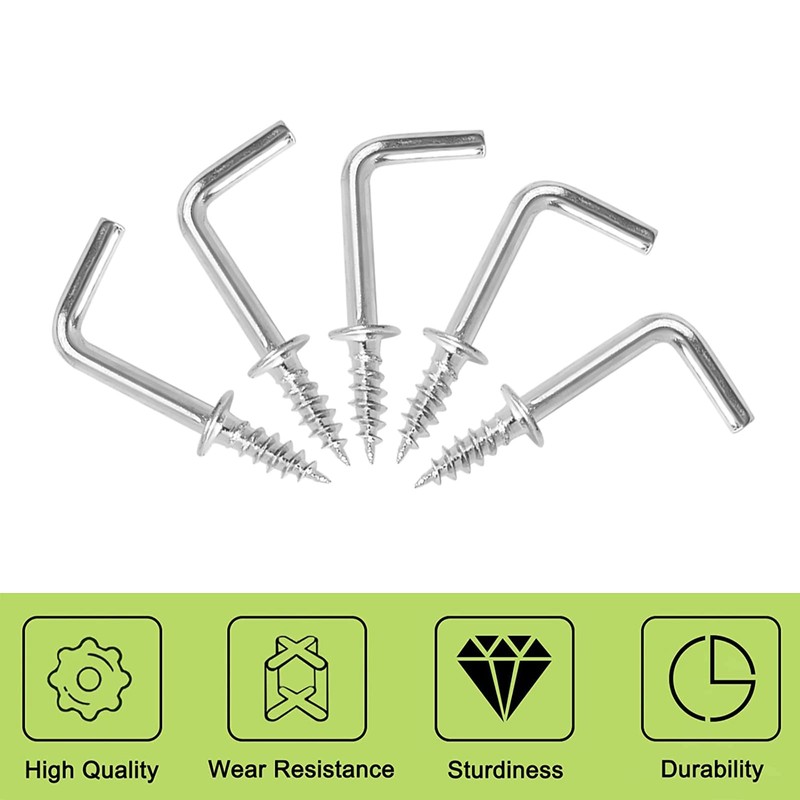UFURMATE 1/2" Screw Hooks, 150 Pieces Carbon Steel Coated L
