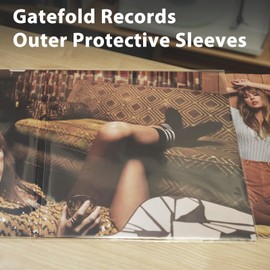 Gatefold Record Sleeves for 12-Inch Vinyl Albums: Clear Plastic Outer Sleeves with 3 Mil Thickness for LPs Protection, 25pcs